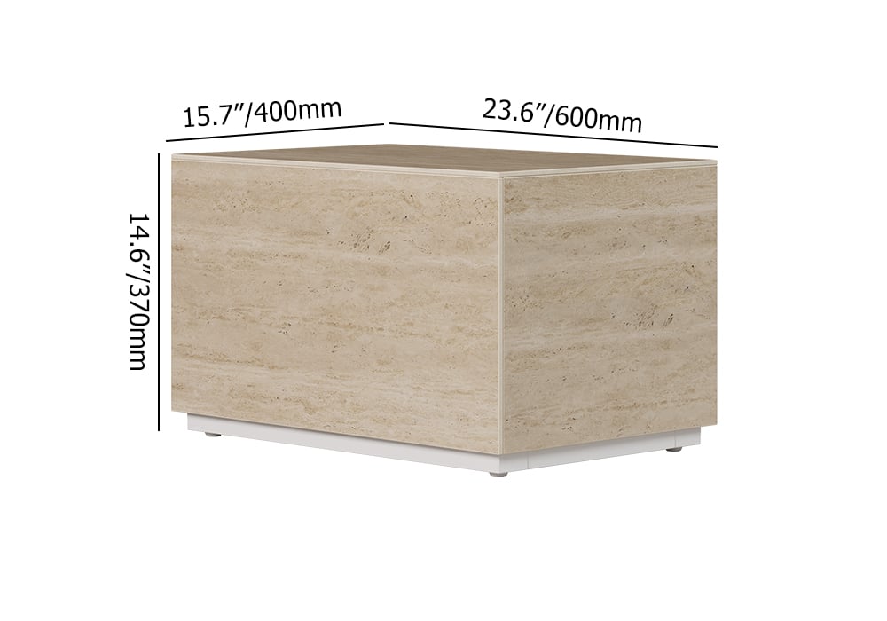 HMR 23" Sintered Stone Floor Nightstand with Drawer - Beige, Number Of Drawers: 1, Single
