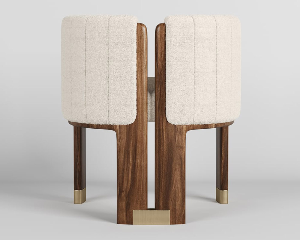 HMR Leather Fluted Upholstered Accent Chair with Wood Frame (Set of 4) - White