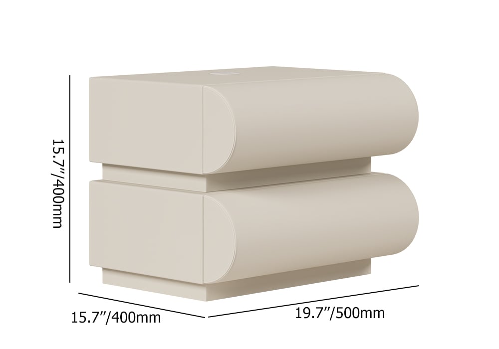 HMR Humply White Leather Wingback King Bed Frame - White, Bed & Nightstand Set