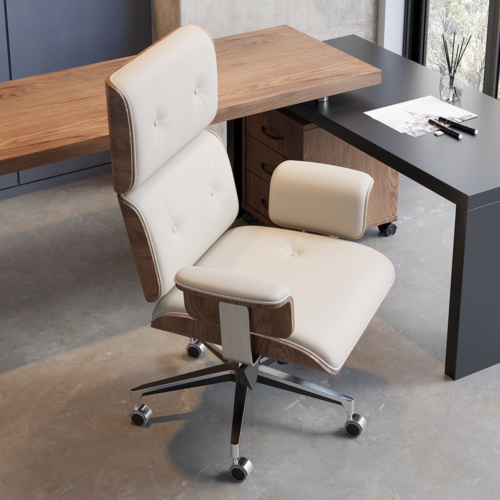HMR - Modern Swivel Desk & Home Office Chair Set L-Shaped Rotating Desk Adjustable