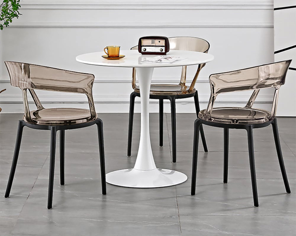 HMR Modern Acrylic Dining Chairs (Set of 8) - Amber