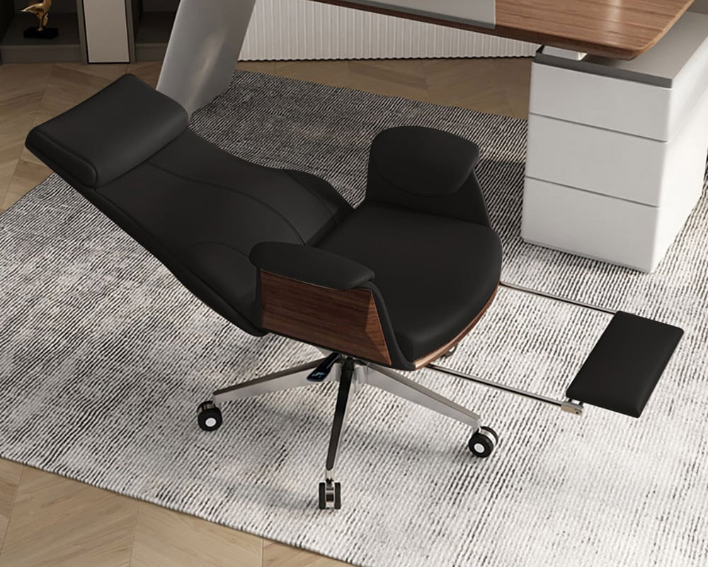 HMR Modern Rectangular Writing Desk & Office Desk Chair Set High Back - Black, 70.9"L x 31.5"W x 29.5"H