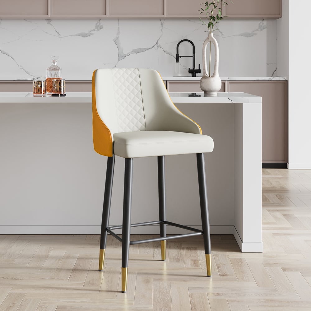 HMR - Diamic Series Modern Counter Stools with PU Leather Upholstery