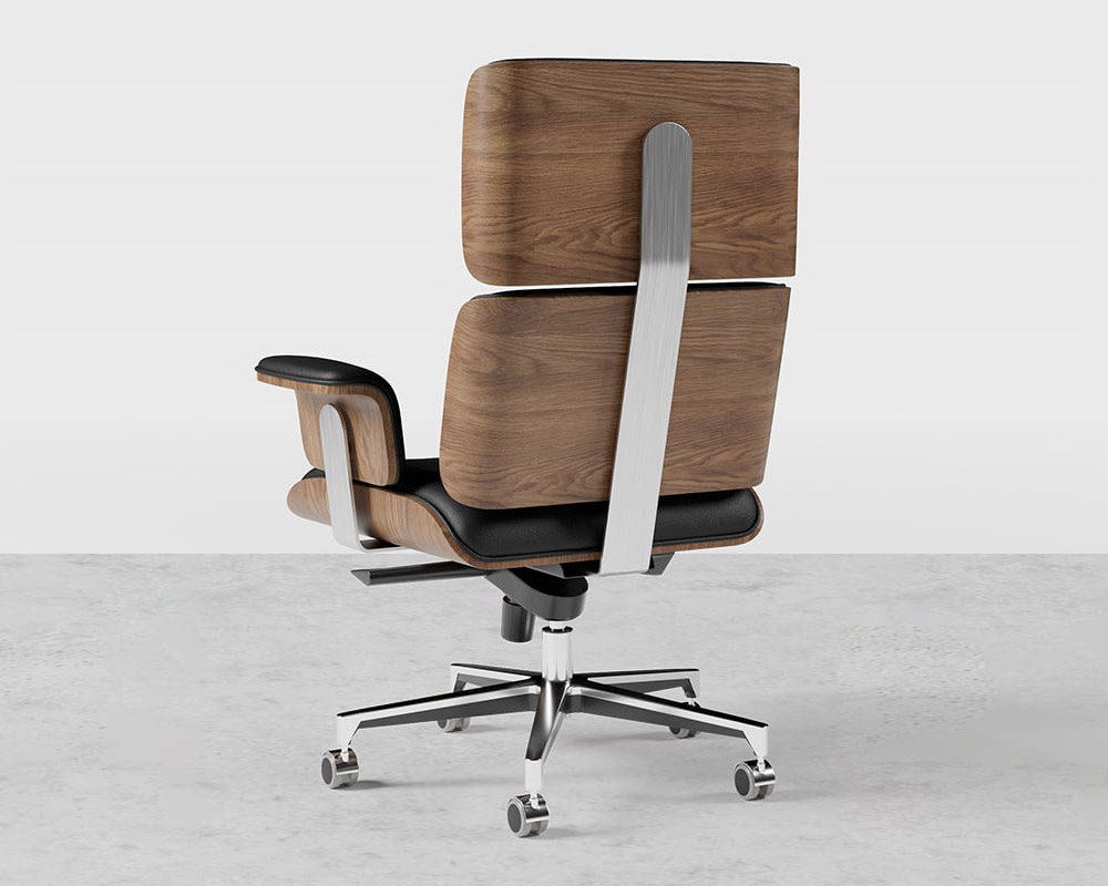 HMR Modern L-Shape Executive Desk & Office Chair Set - Black, 70.9"L x 70.9"W x 29.5"H, Right Hand
