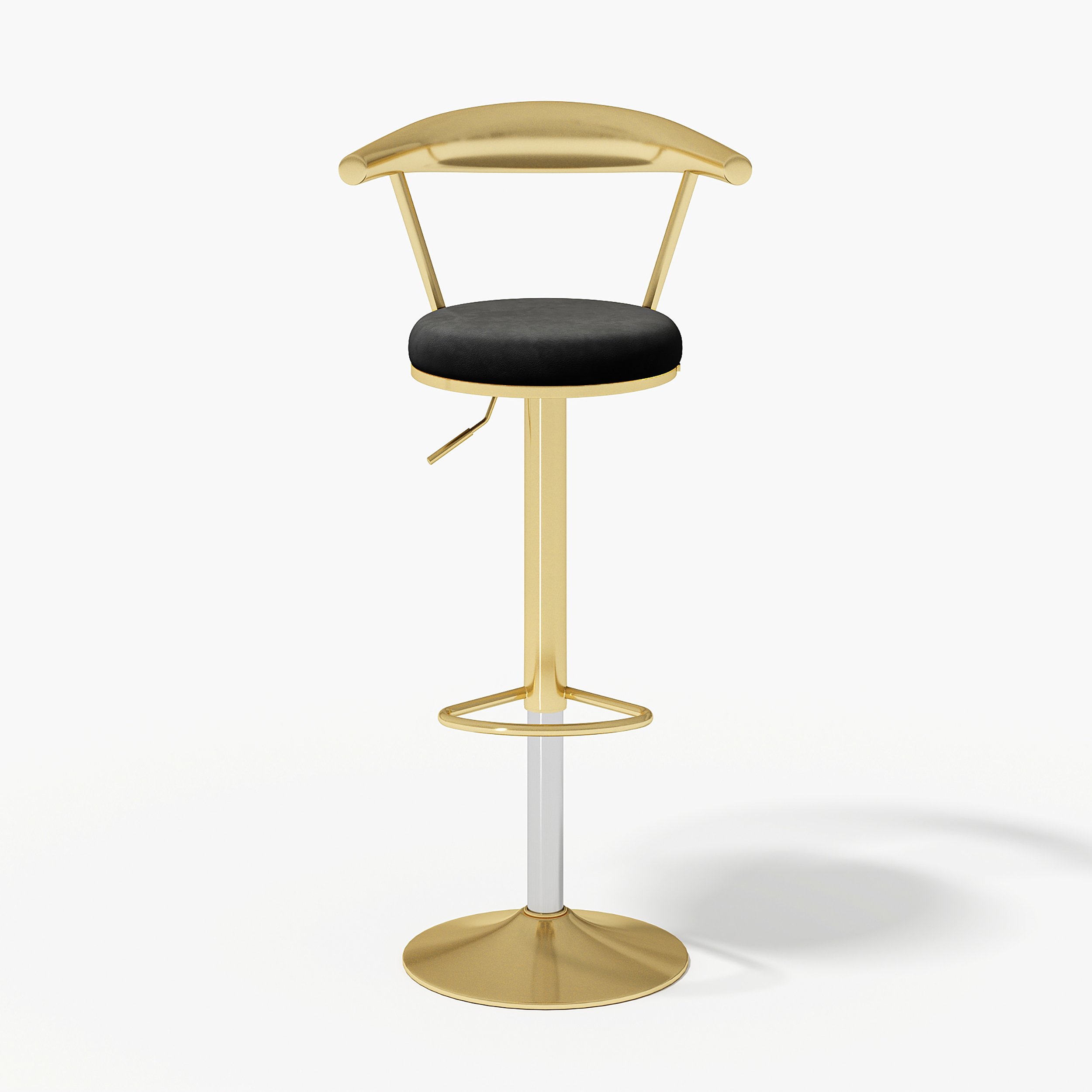 HMR Modern Adjustable Swivel Bar Stools with Velvet Upholstery (Set of 2) - Black