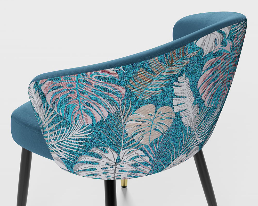 HMR Modern Dining Chairs with Velvet Upholstery - Blue, 8-Pieces