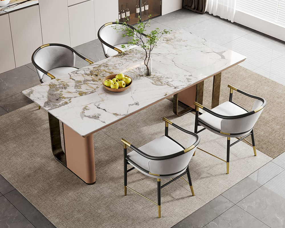 HMR Craines Series Modern Dining Chairs with Velvet Upholstery - Gray, Set of 2