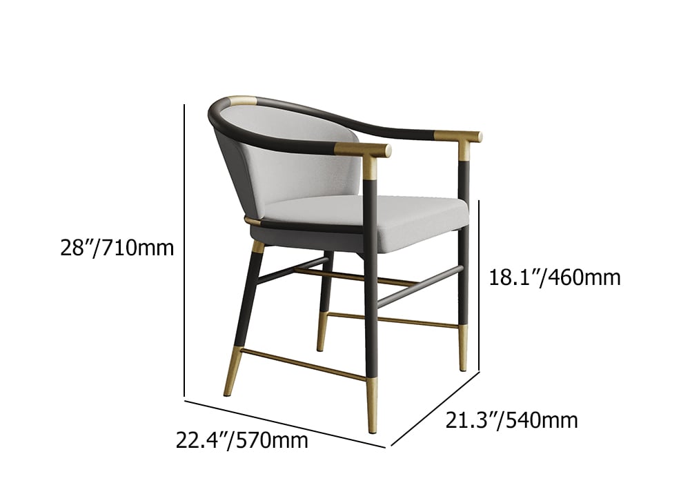 HMR Craines Series Modern Dining Chairs with Velvet Upholstery - Gray, Set of 2