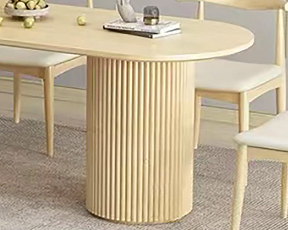 HMR Japandi Style Oval Wood Dining Table - Natural 78.7" (Seats 6-8 People)
