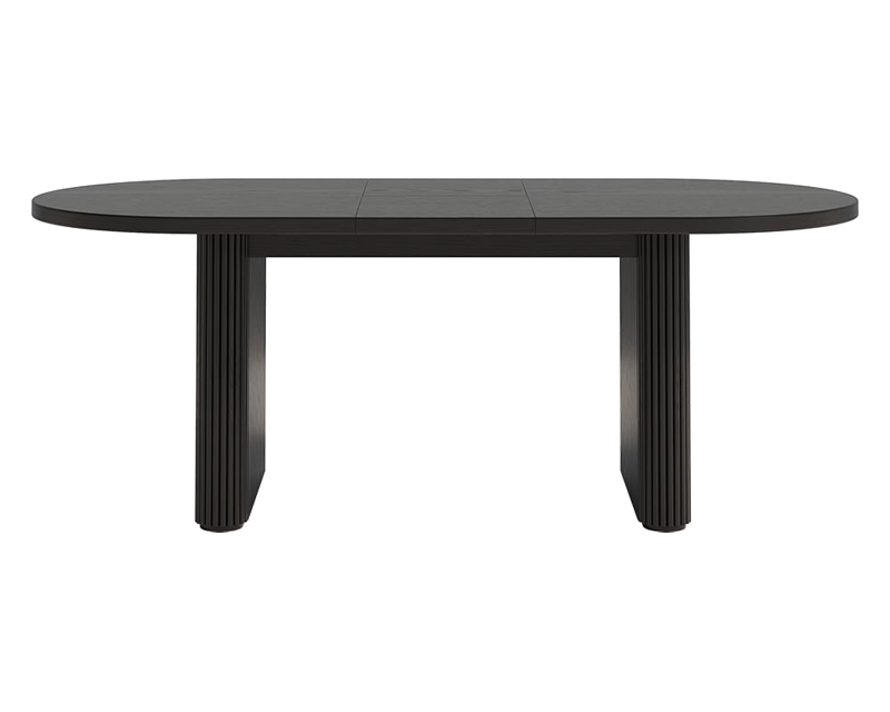 HMR Japandi Oval Extendable Dining Table - Black, 79"-94" (seats 6-10)