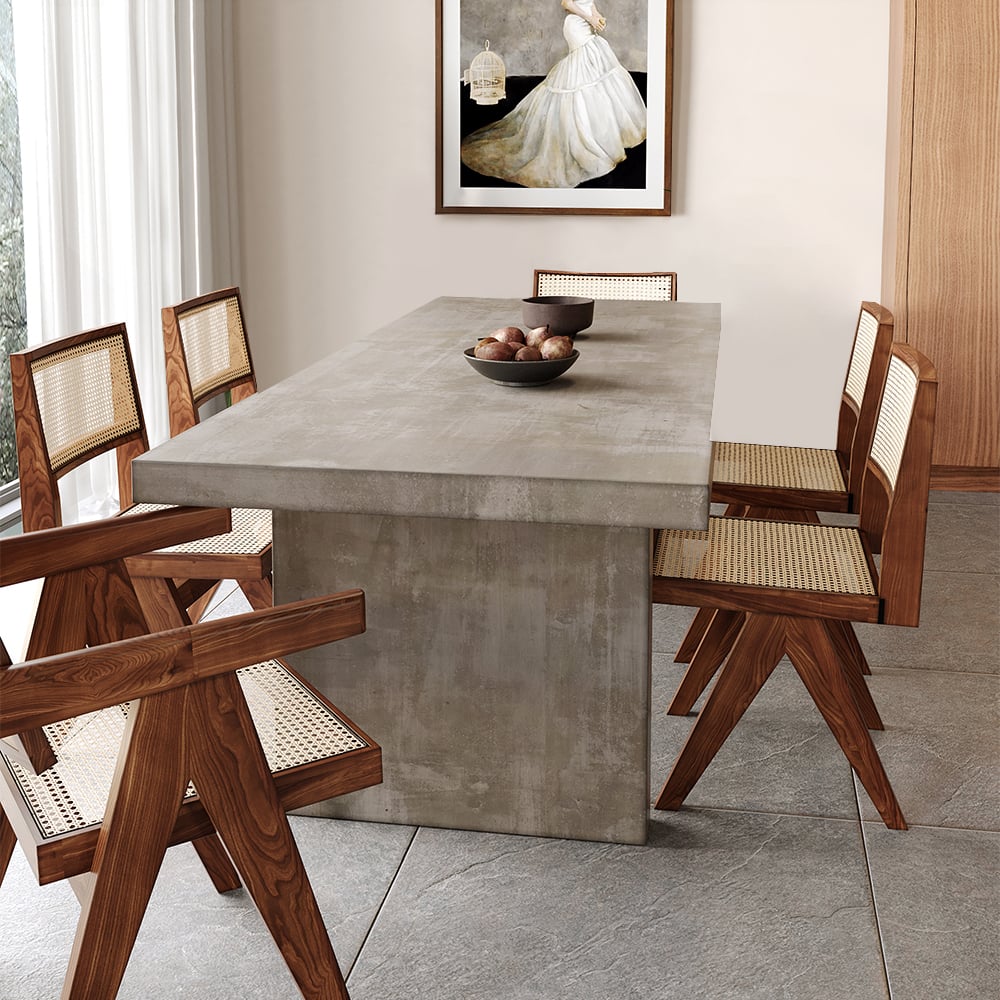HMR Upoak Series Farmhouse Rectangle Wood Dining Table - Gray, 63"L x 27.6"W x 29.5"H