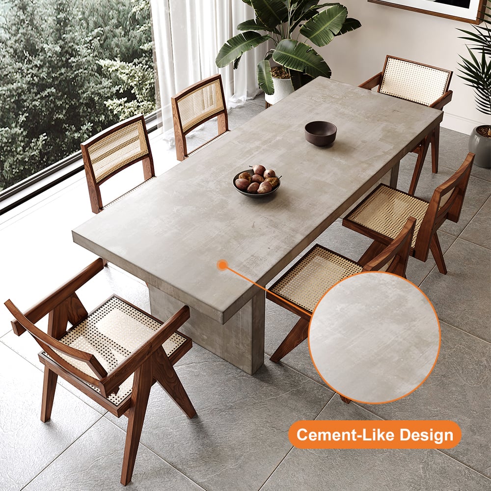 HMR Upoak Series Farmhouse Rectangle Wood Dining Table - Gray, 63"L x 27.6"W x 29.5"H