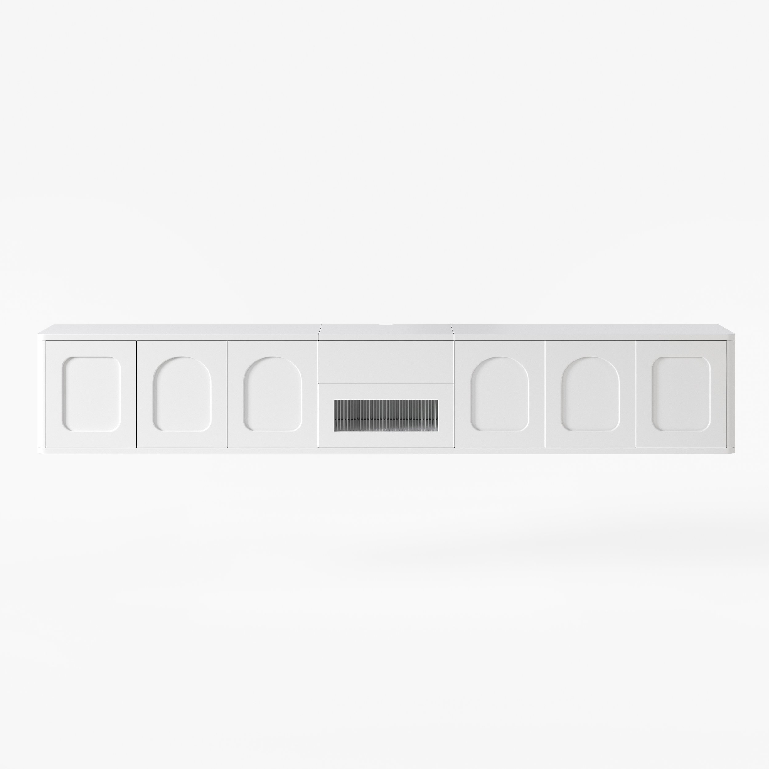 HMR - 69.3" Floating White TV Stand for Projector
