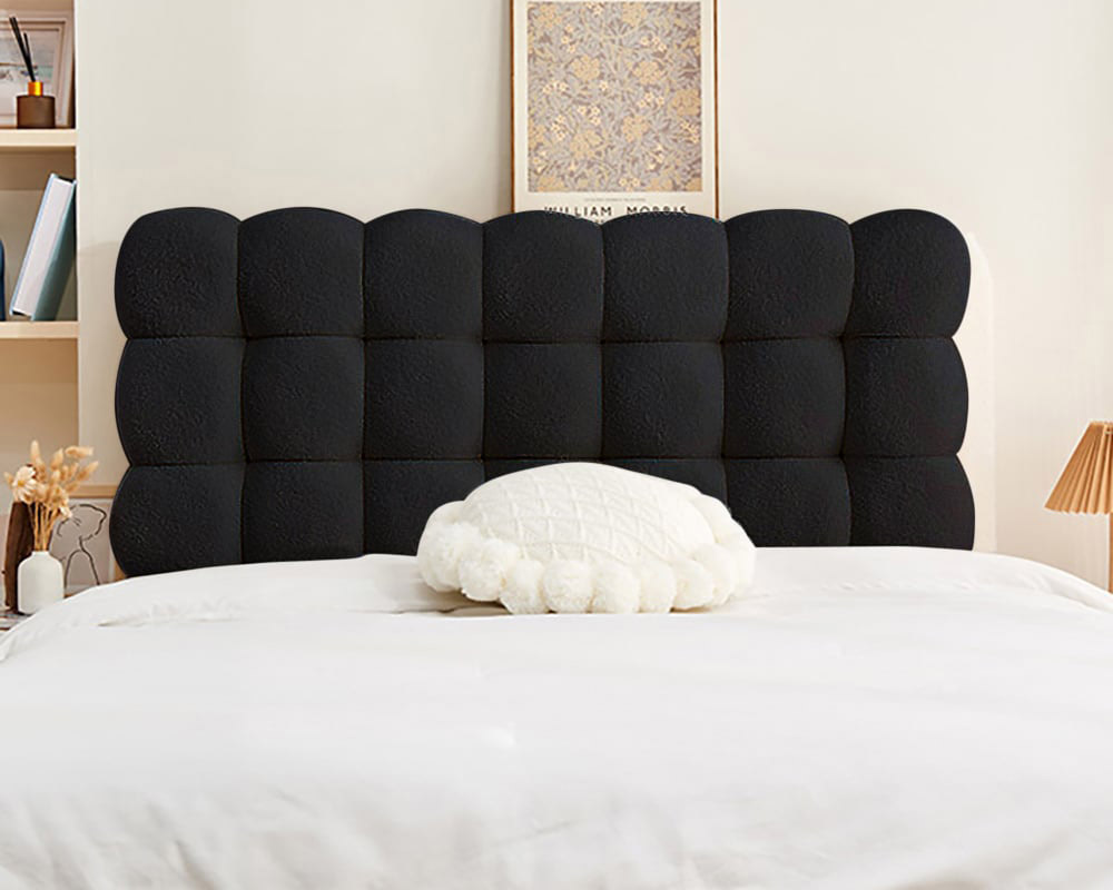 HMR - Modern Queen Tufted Upholstered Boucle Headboard Pillow