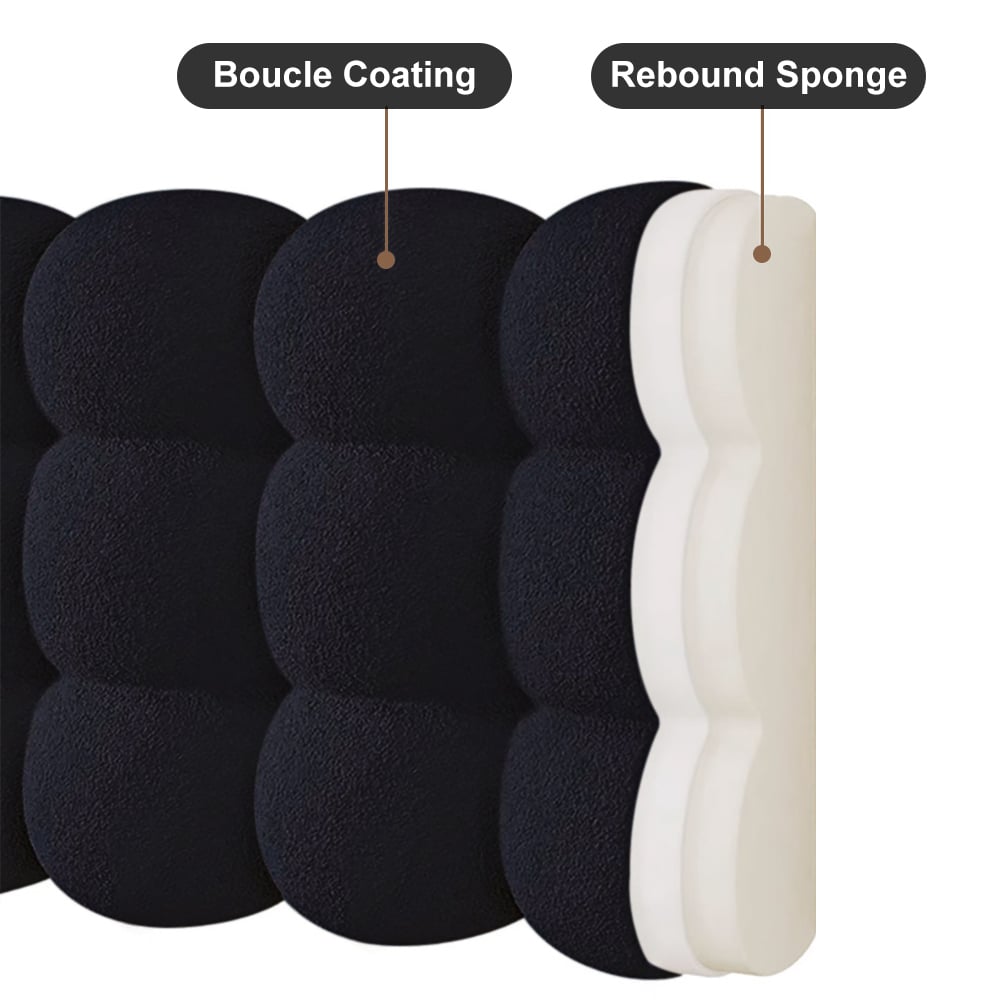 HMR - Modern Queen Tufted Upholstered Boucle Headboard Pillow