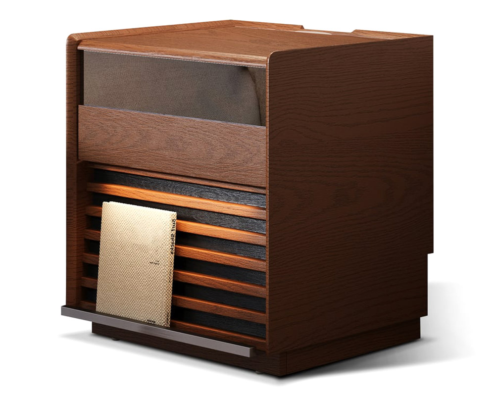 HMR Modern Walnut Nightstand with Light Wood Bedside Table with 2 Drawers - Walnut, Set Of 2