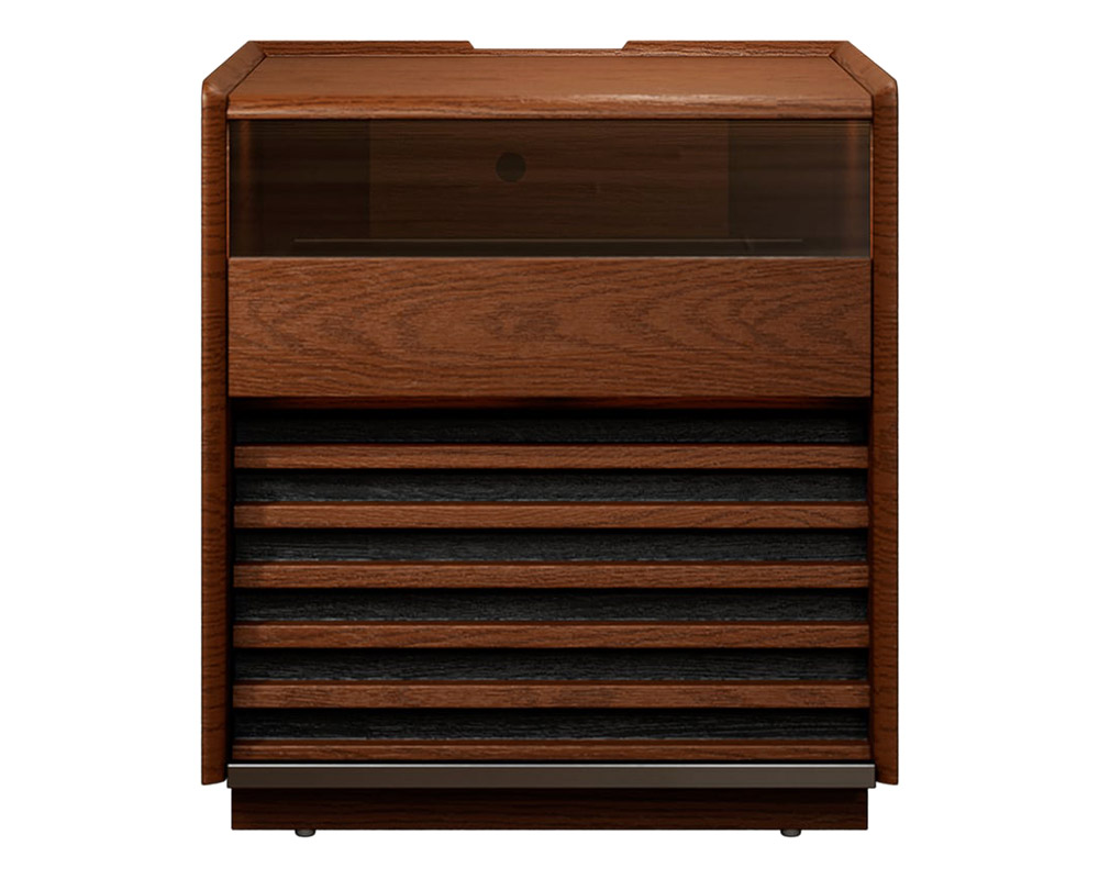 HMR Modern Walnut Nightstand with Light Wood Bedside Table with 2 Drawers - Walnut, Set Of 2
