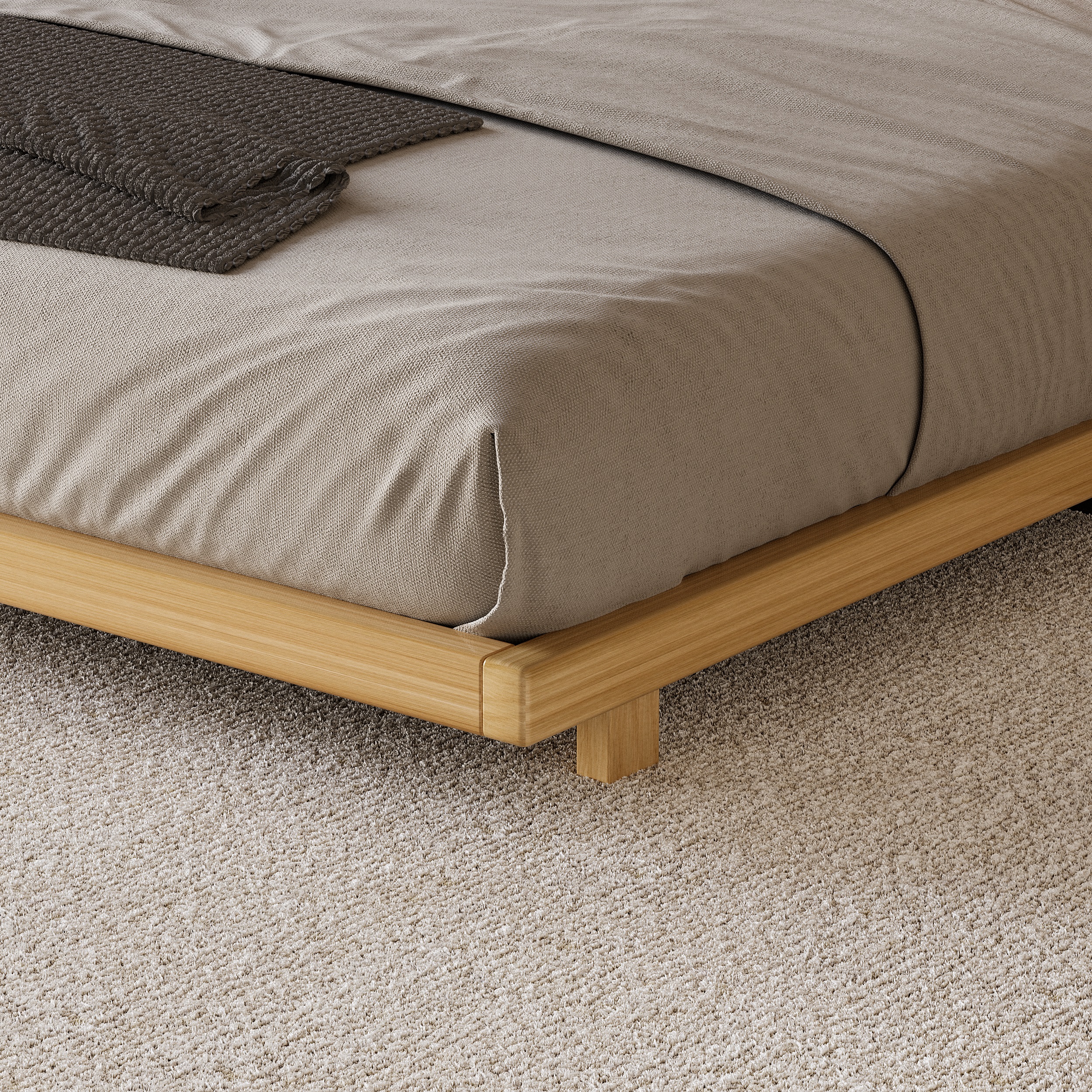 HMR Japanese Style Floor Bed - Natural, King