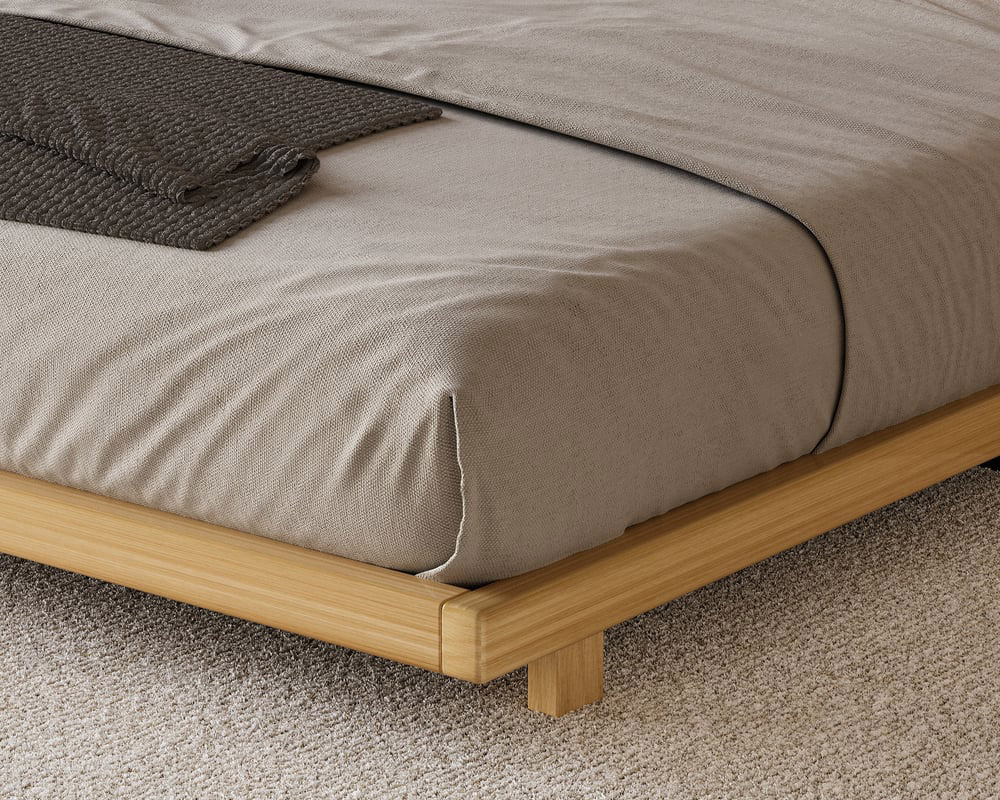 HMR Japanese Style Floor Bed - Natural, King