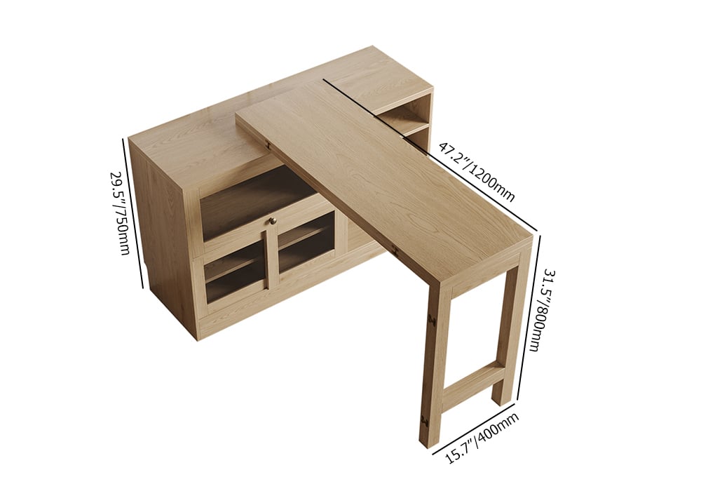 HMR Farmhouse Extendable Wood Sideboards and Cabinets with Ample Storage - Natural