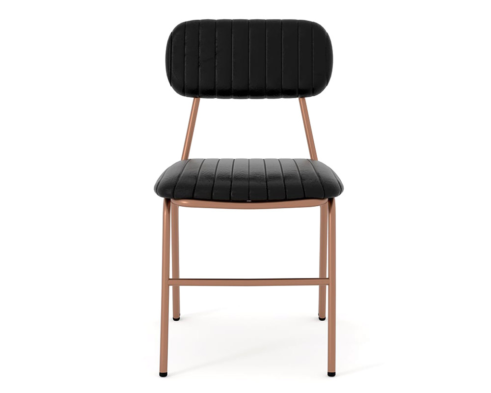 HMR Modern Dining Chairs with Faux Leather Upholstery (Set of 6) - Black