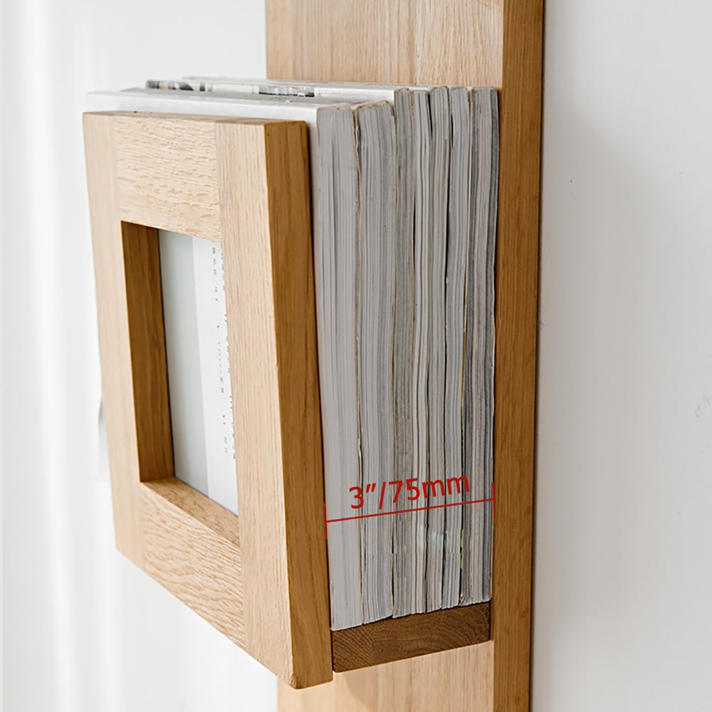 HMR - 2-Piece Wooden Wall Mounted Display Shelves Magazine Racks