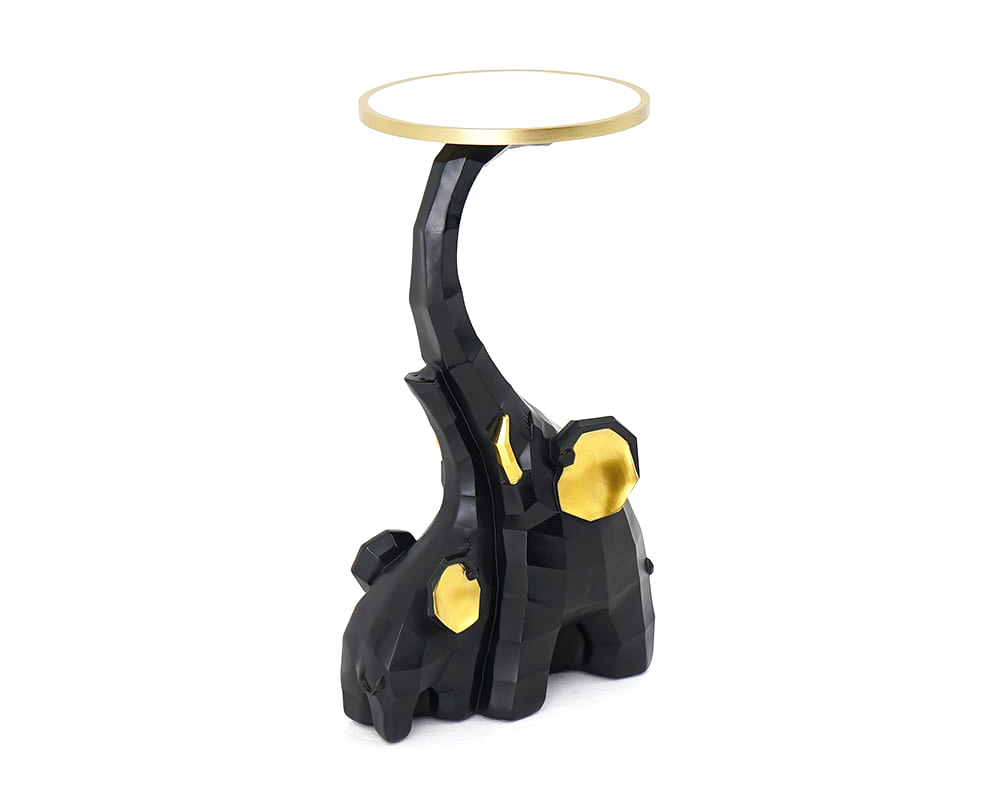 HMR End Table with Tray Top - Black/Gold