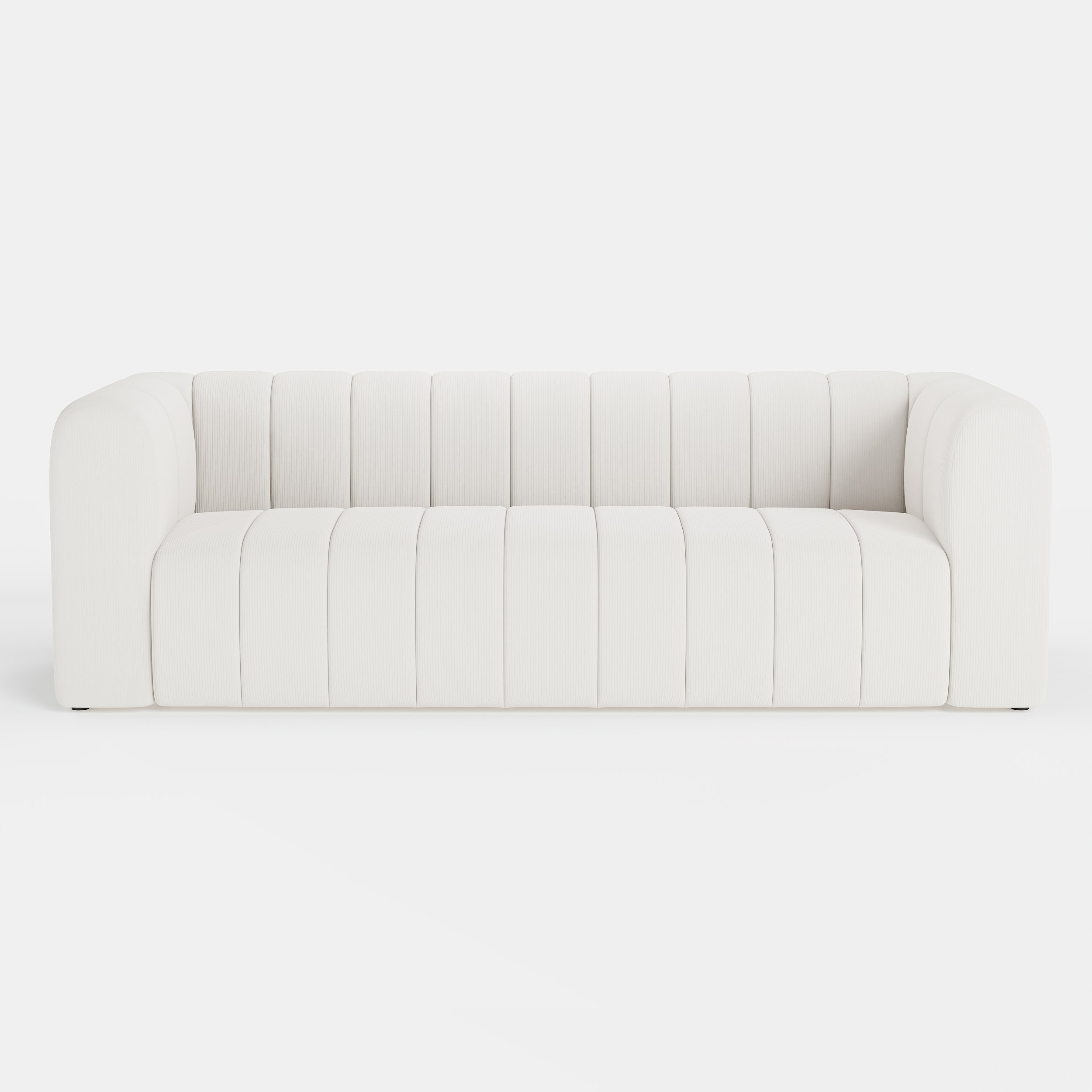 HMR Modern 3-Seater Sofa with Corduroy Upholstered - Off-White