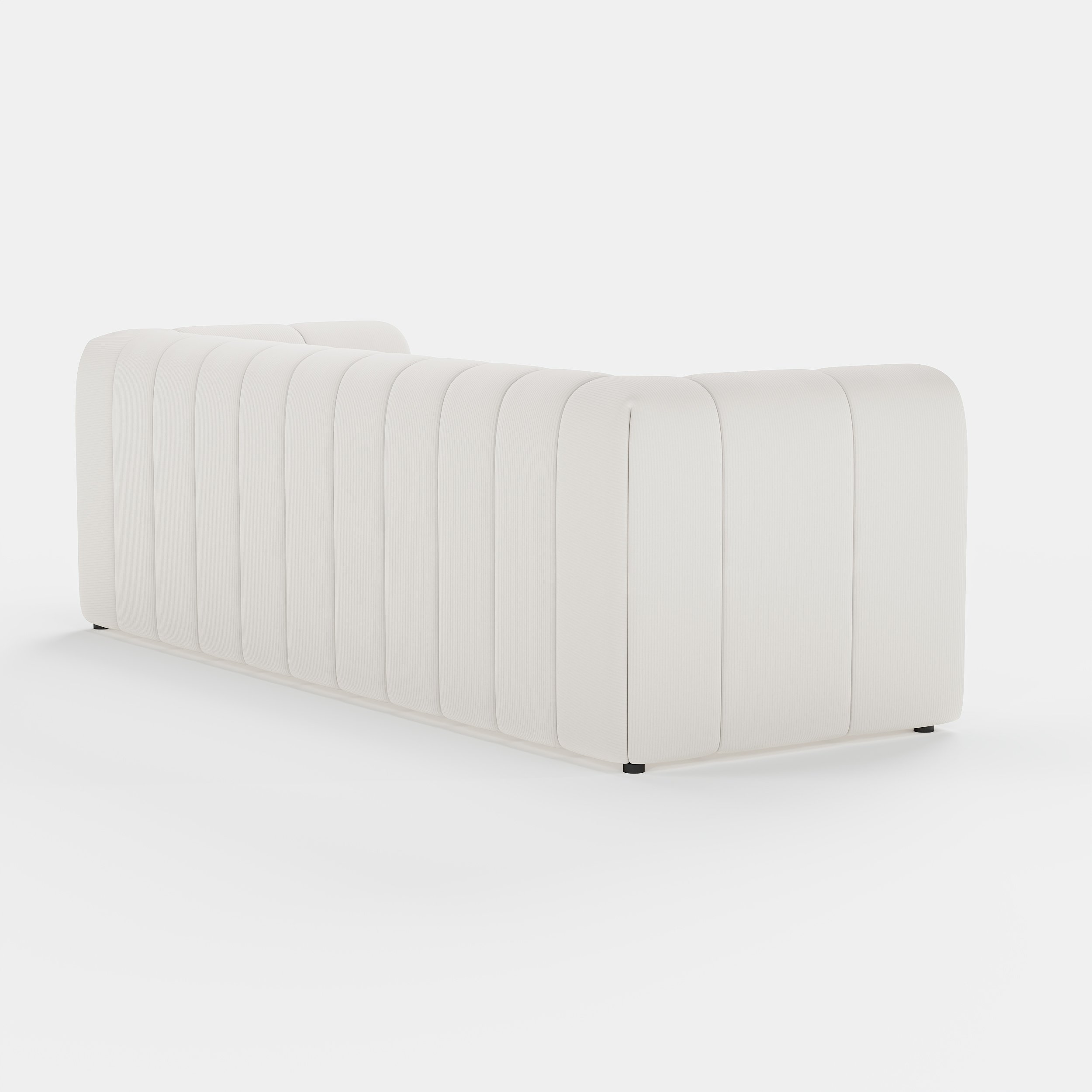 HMR Modern 3-Seater Sofa with Corduroy Upholstered - Off-White