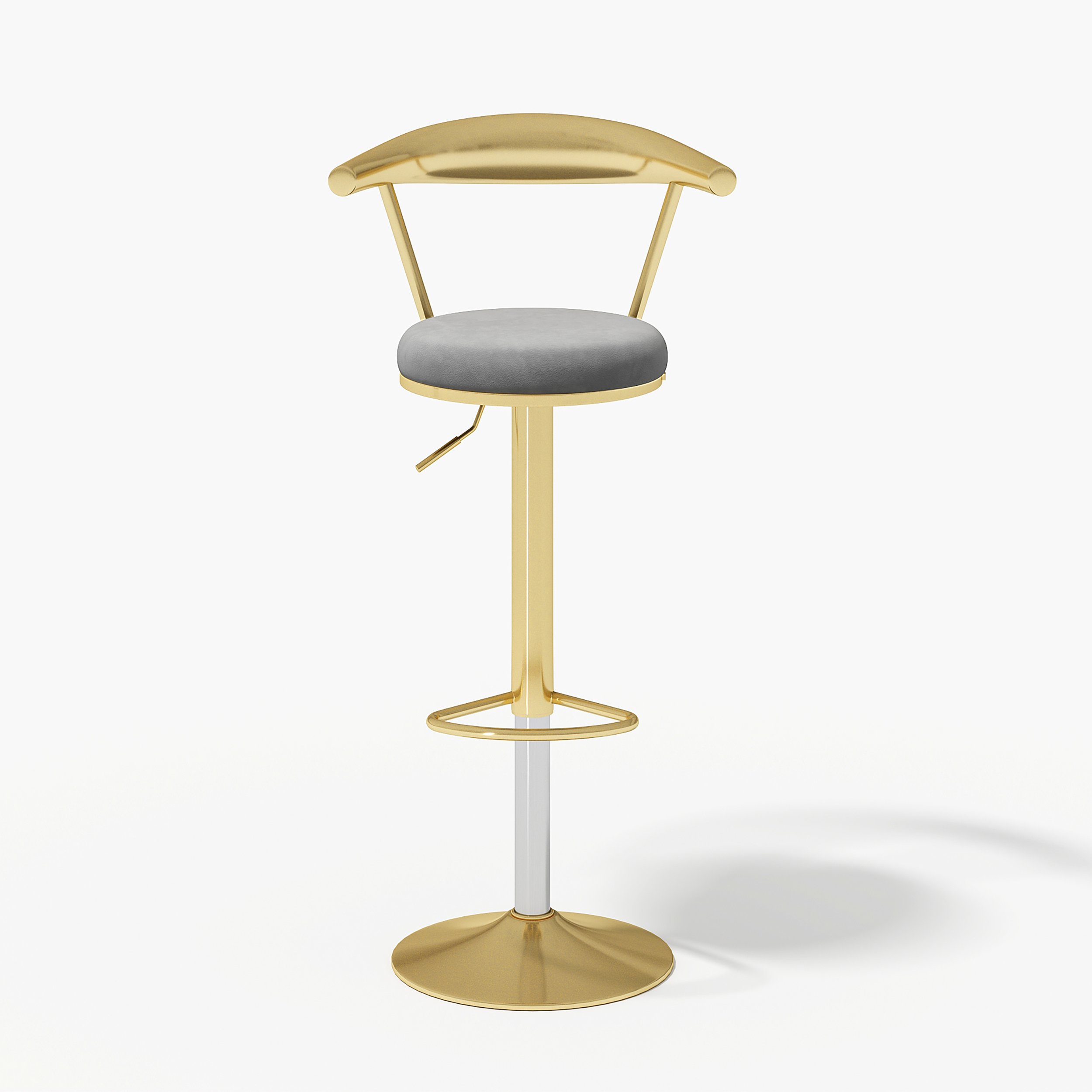 HMR Modern Adjustable Swivel Bar Stools with Velvet Upholstery (Set of 8) - Gray