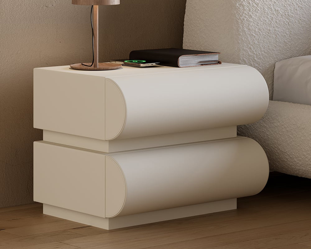 HMR Humply Makeup Vanity Set - White, With Nightstand, 2 Drawers