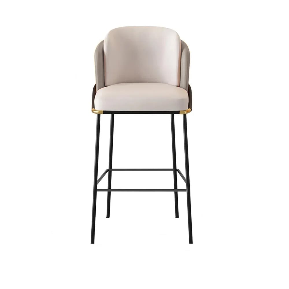 HMR Linenic Series Modern PU Leather Bar Stools - Gray, 20.9"L x 20.9"W x 41.3"H, 8-Pieces
