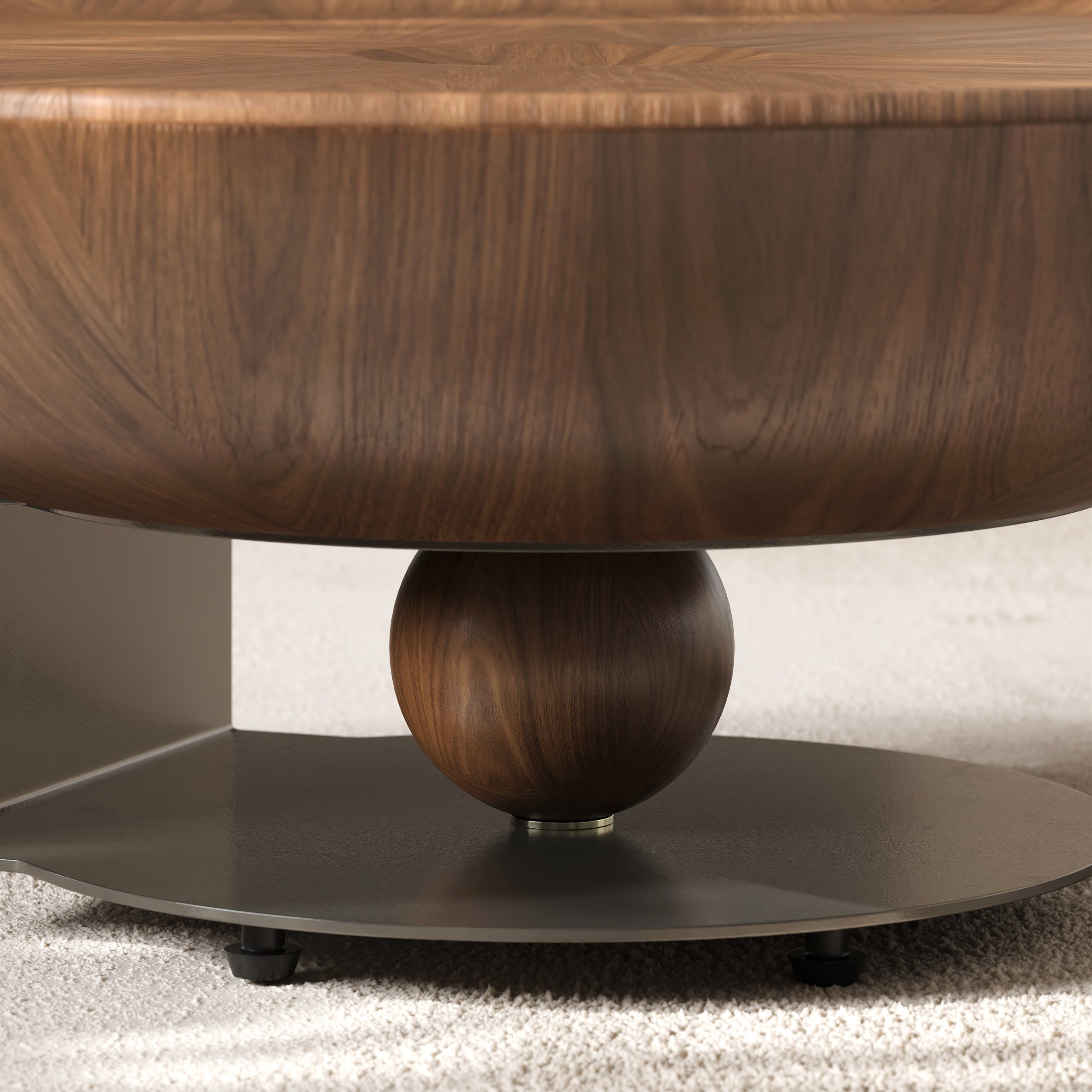 HMR - Glass Top Walnut Nesting Coffee Table Set of 2(22"-35")