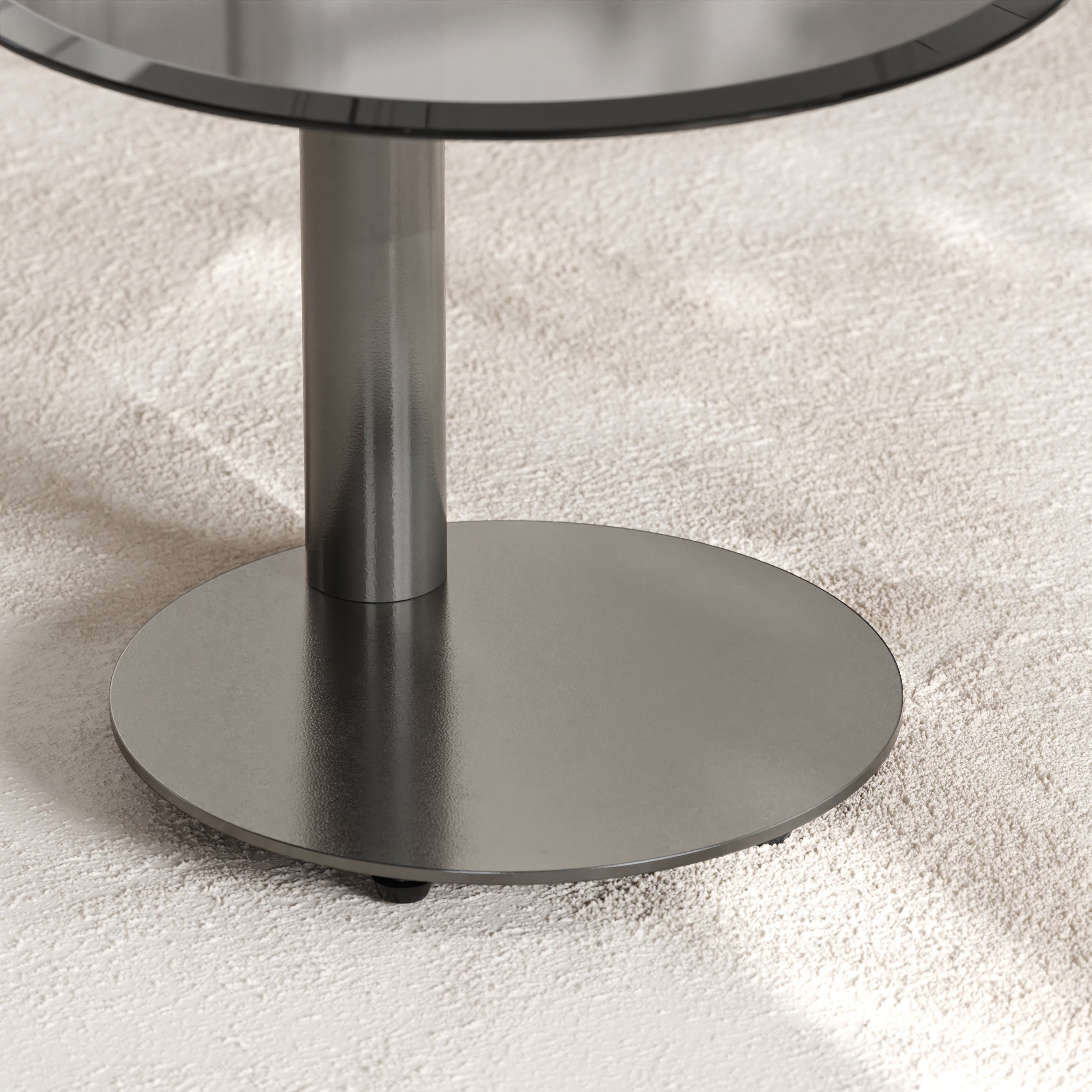 HMR - Glass Top Walnut Nesting Coffee Table Set of 2(22"-35")
