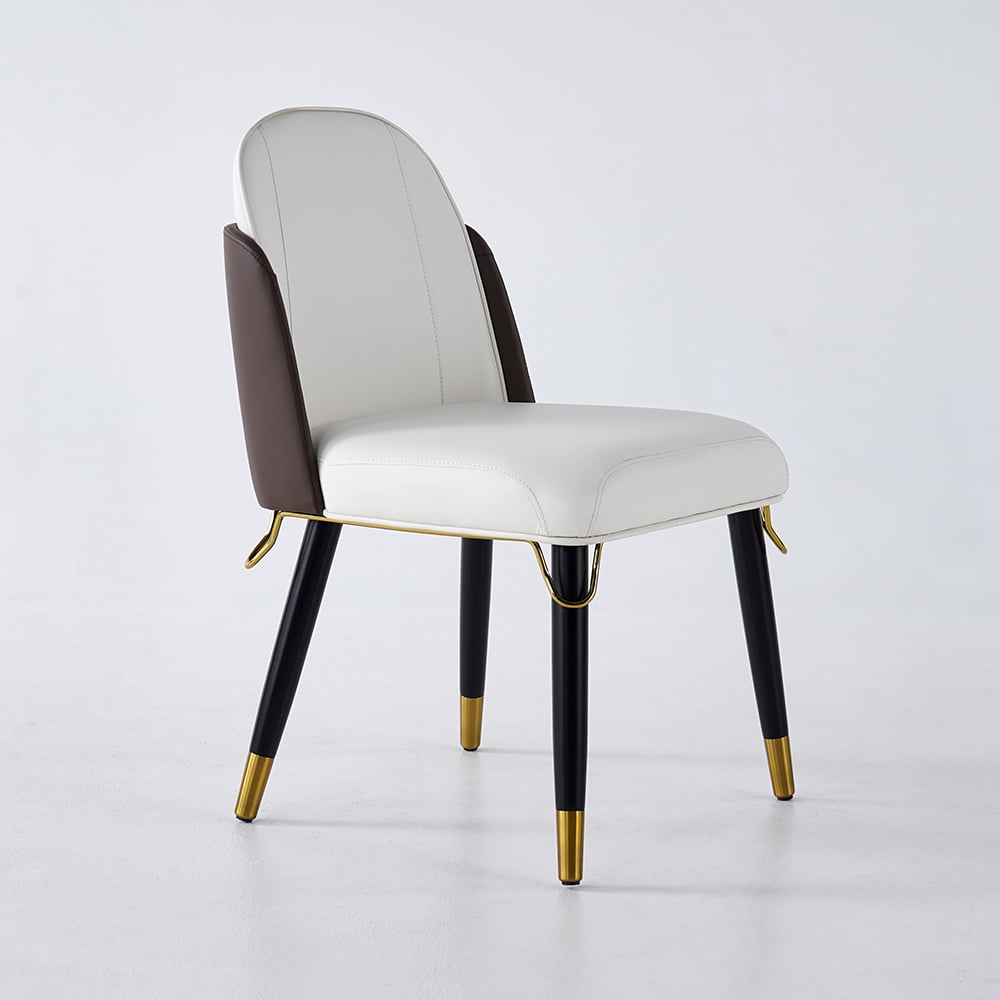 HMR - Dining Set 79" Modern Rectangle Sintered Stone Dining Table Gold with 8 Chairs
