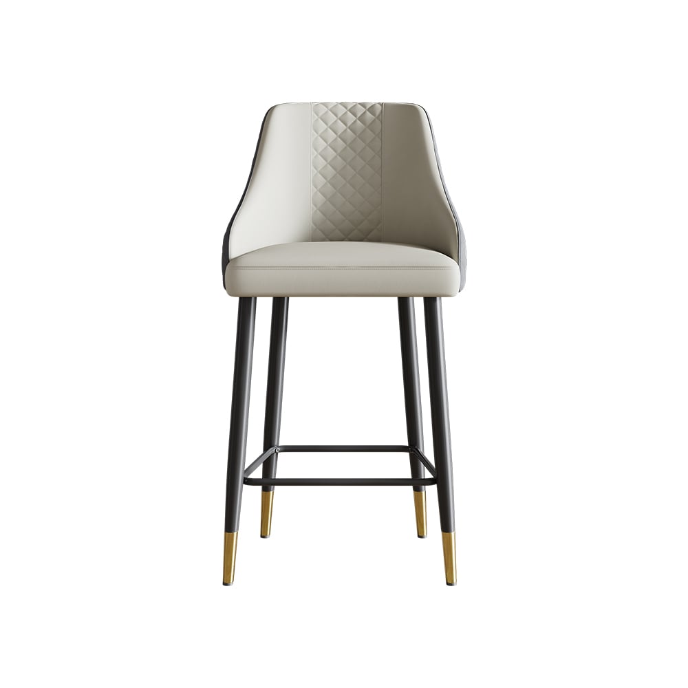 HMR Diamic Series Modern Counter Stools with PU Leather Upholstery - Gray, 4-Pieces