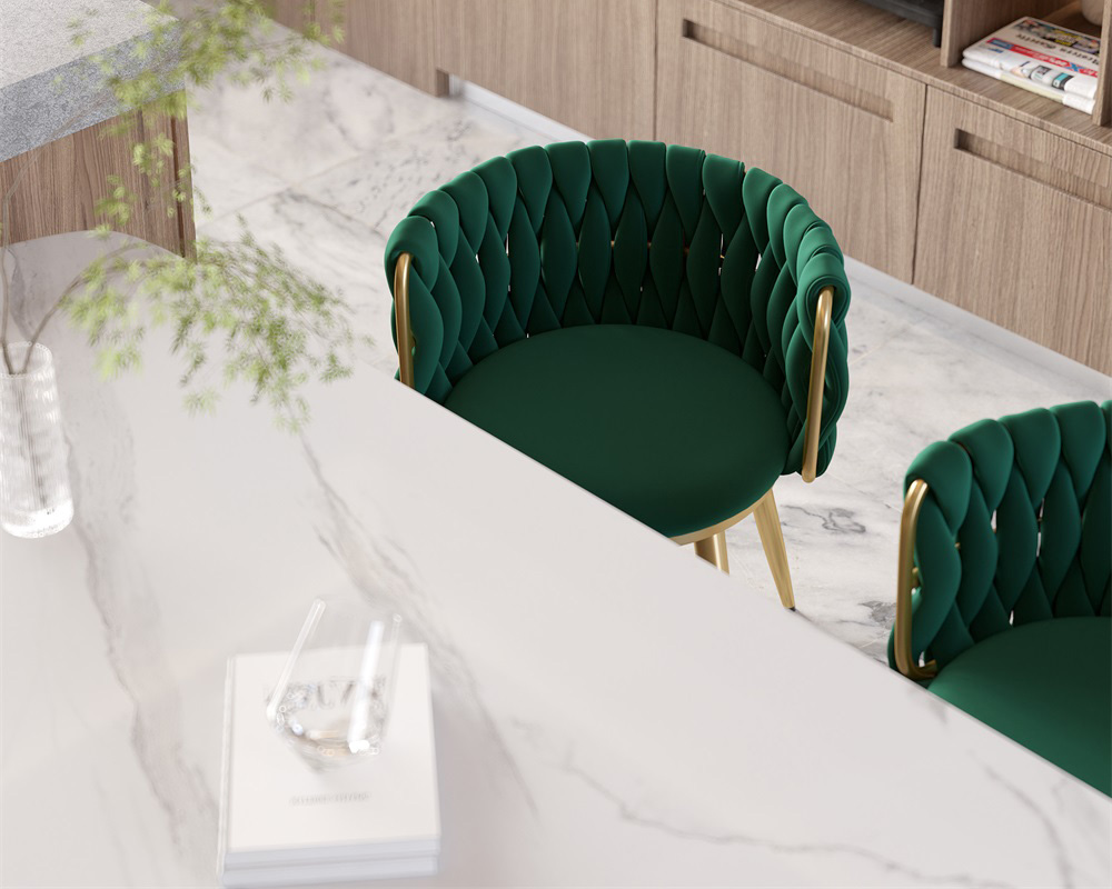 HMR Sweave Nordic Barrel Dining Chair with Velvet Upholstery (Set of 2) - Green