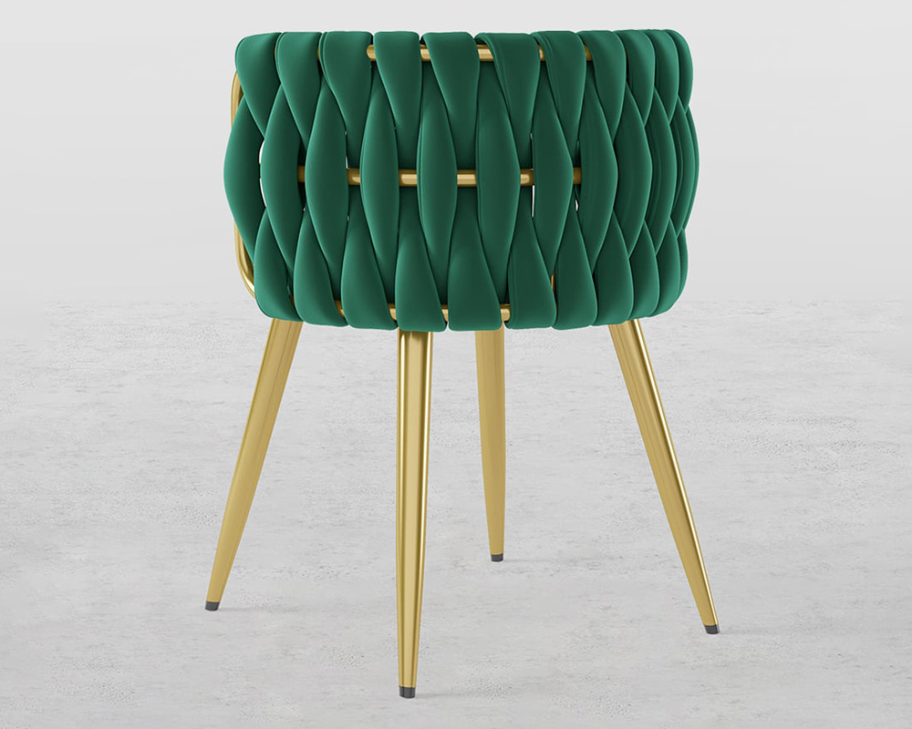 HMR Sweave Nordic Barrel Dining Chair with Velvet Upholstery (Set of 2) - Green