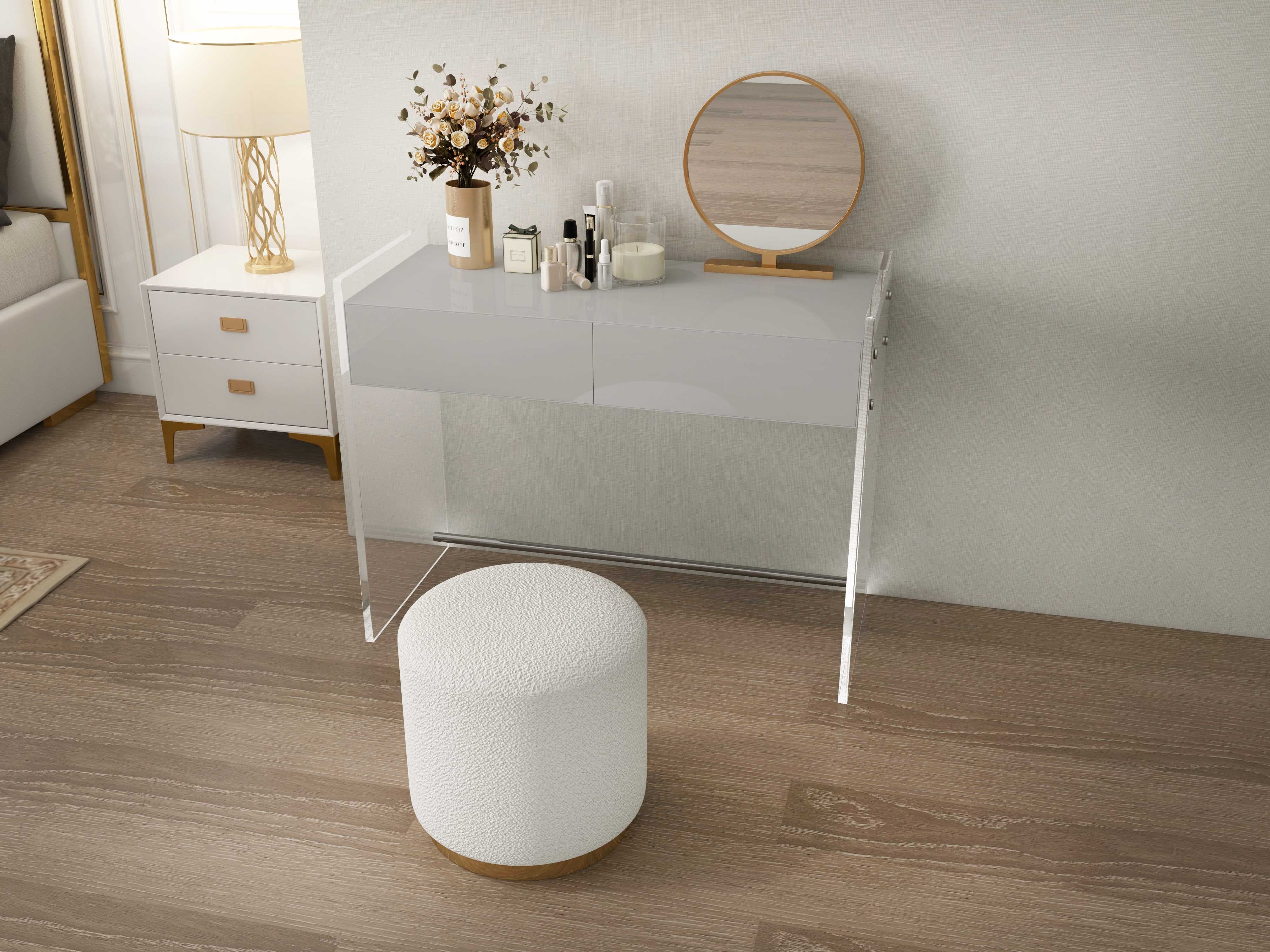 HMR - Modern Floating Acrylic Makeup Vanity Vanity Desk with Drawers