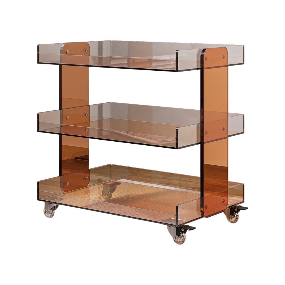 HMR - 23.6" Modern 3-Tier Acrylic Bar Cart