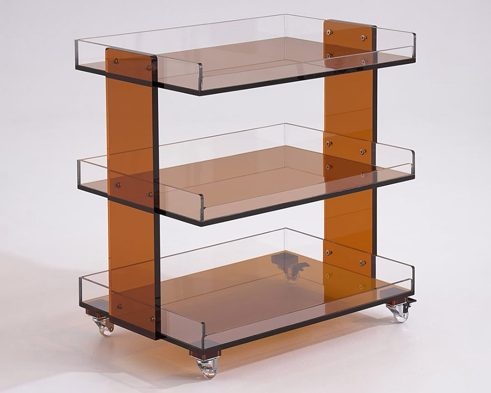 HMR - 23.6" Modern 3-Tier Acrylic Bar Cart