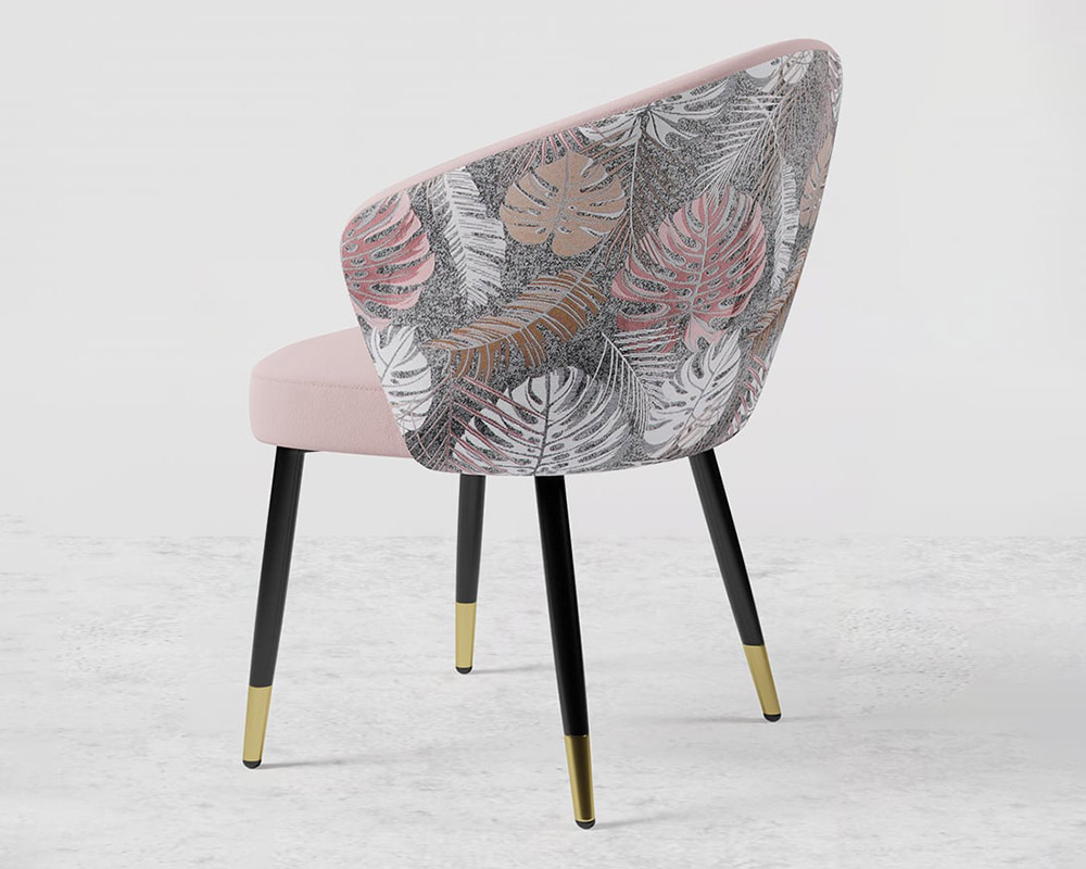 HMR Modern Dining Chairs with Velvet Upholstery - Pink, 4-Pieces