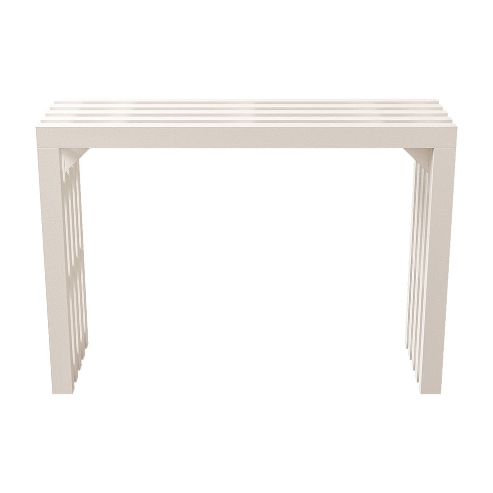 HMR - 48" Modern White Waterfall Console Table Narrow Wooden Entryway Table
