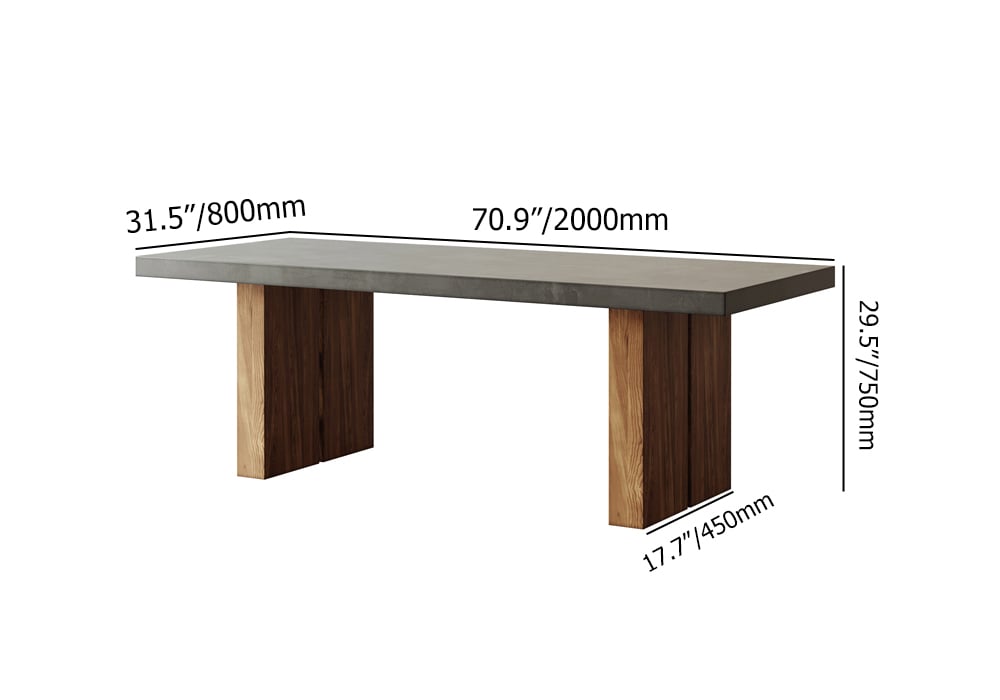 HMR Upoak Series Farmhouse Rectangle Wood Dining Table - Natural, 78.7"L x 31.5"W x 29.5"H
