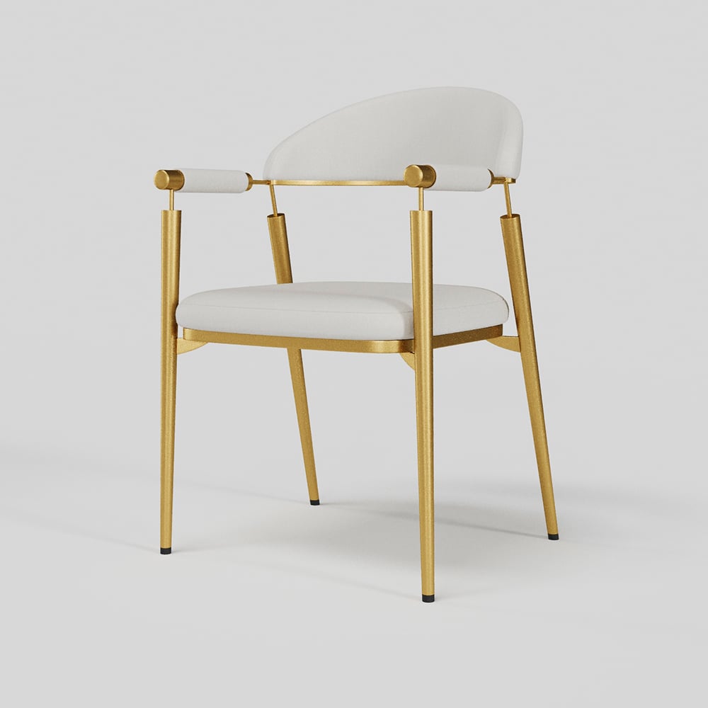 HMR - Set of 2 Affordable Luxury Modern Dining Chairs with PU Leather Upholstery White