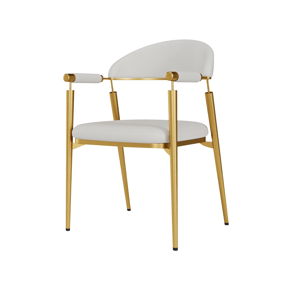 HMR - Set of 2 Affordable Luxury Modern Dining Chairs with PU Leather Upholstery White
