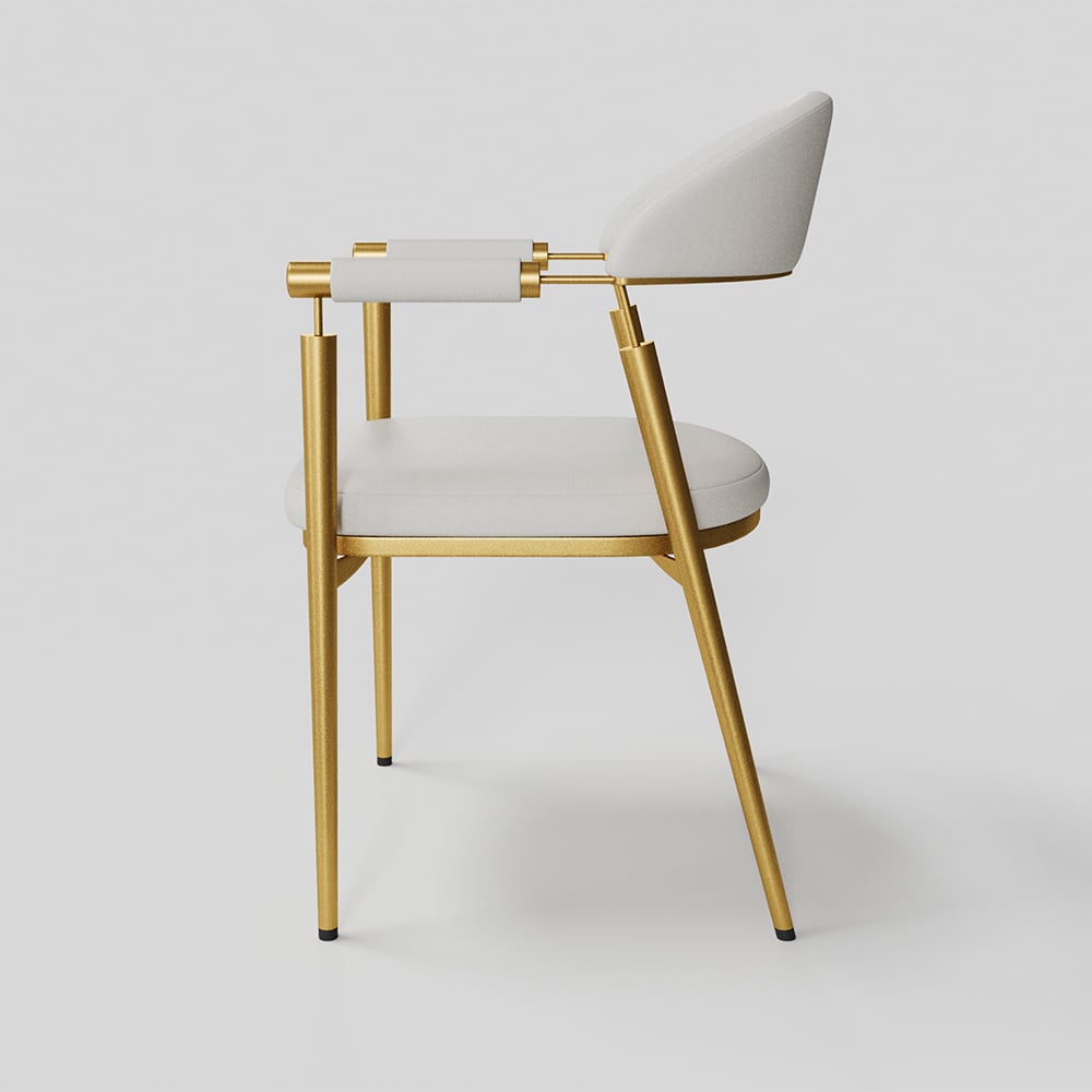 HMR - Set of 2 Affordable Luxury Modern Dining Chairs with PU Leather Upholstery White