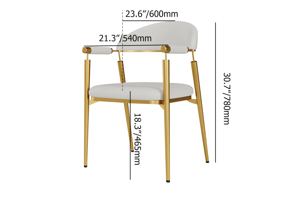 HMR - Set of 2 Affordable Luxury Modern Dining Chairs with PU Leather Upholstery White