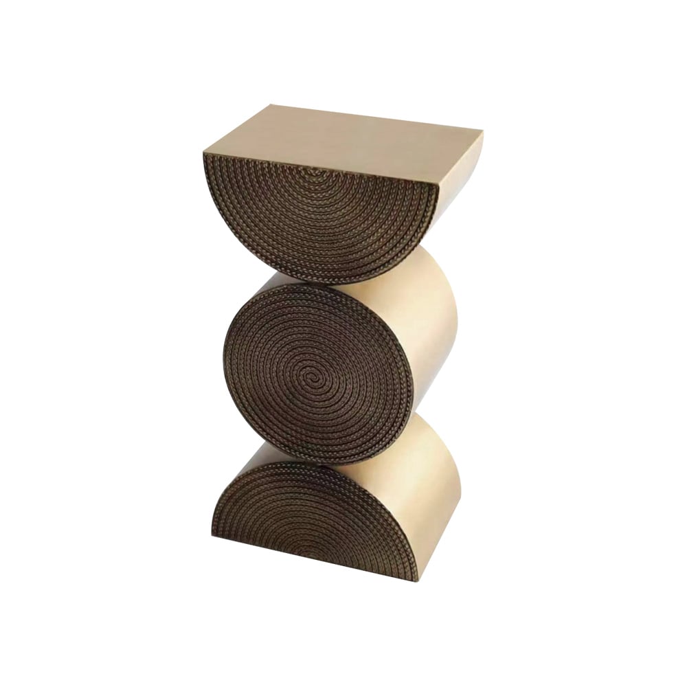 HMR - 14" Metal Art Decor Gold Side Table
