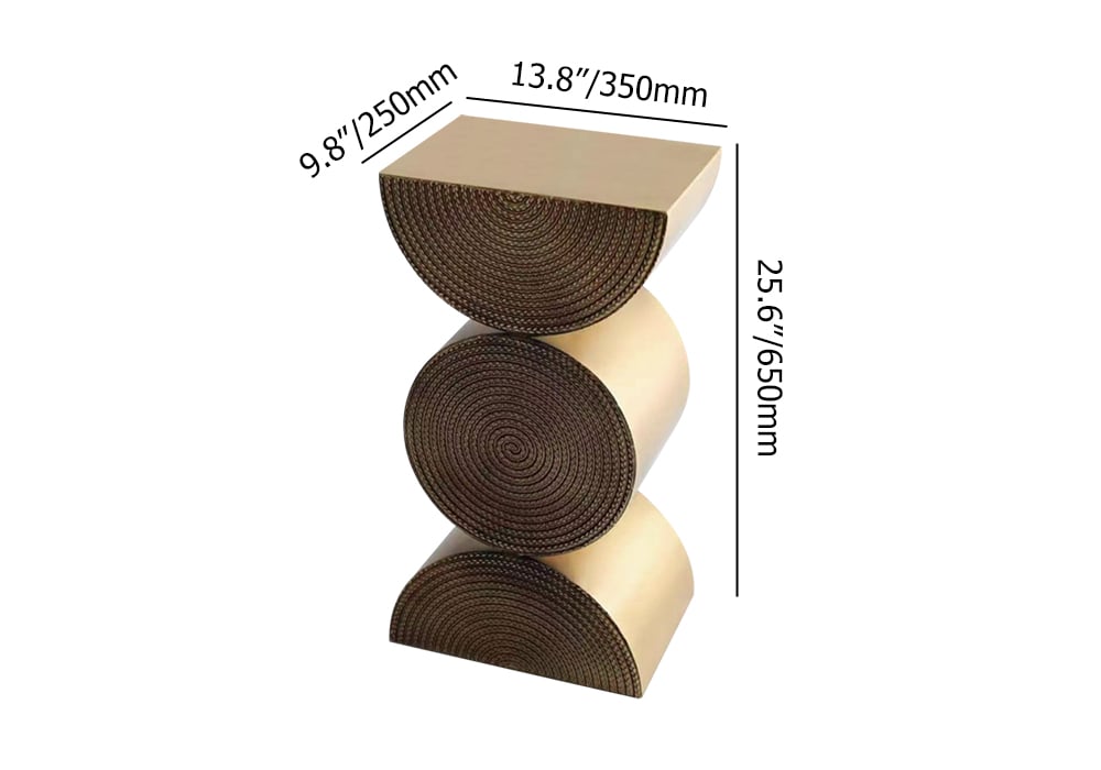 HMR - 14" Metal Art Decor Gold Side Table